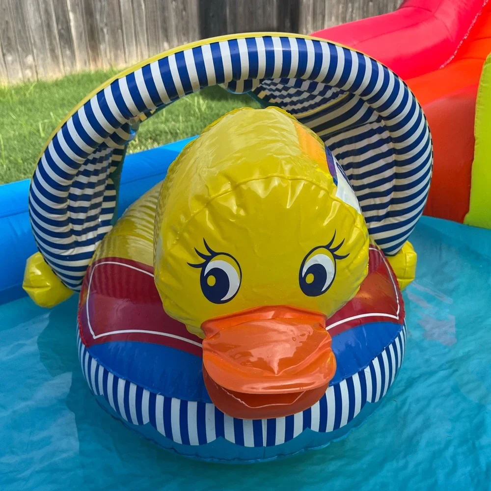Poolmaster Baby Toddler Inflatable Pool Float Duck Yellow Blue